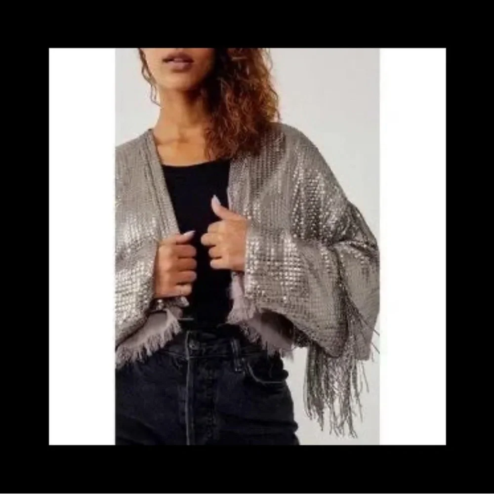 NWOT-  NEW…. Free people sequin jacket - Picture 3 of 4